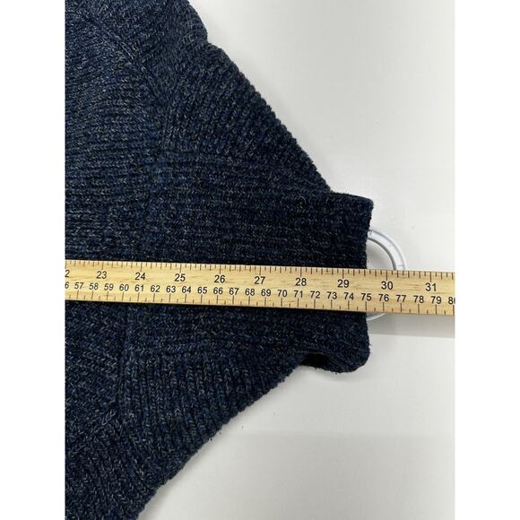 American Eagle Mens Sweater Size Medium Blue Wool Blend Athletic Fit Shawl Neck - Picture 9 of 10